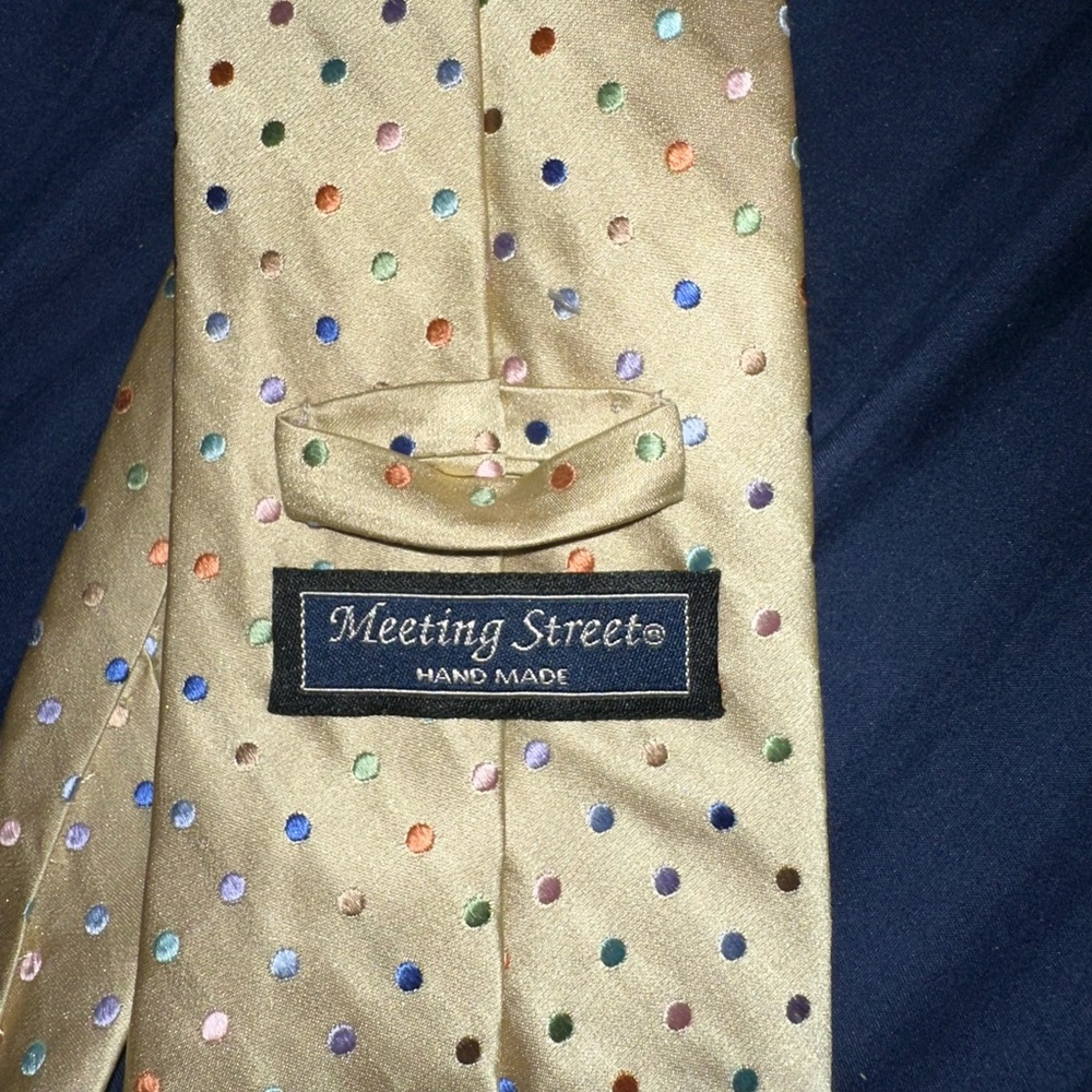 Elegant Gold Polka Dot Tie - Picture 3 of 3